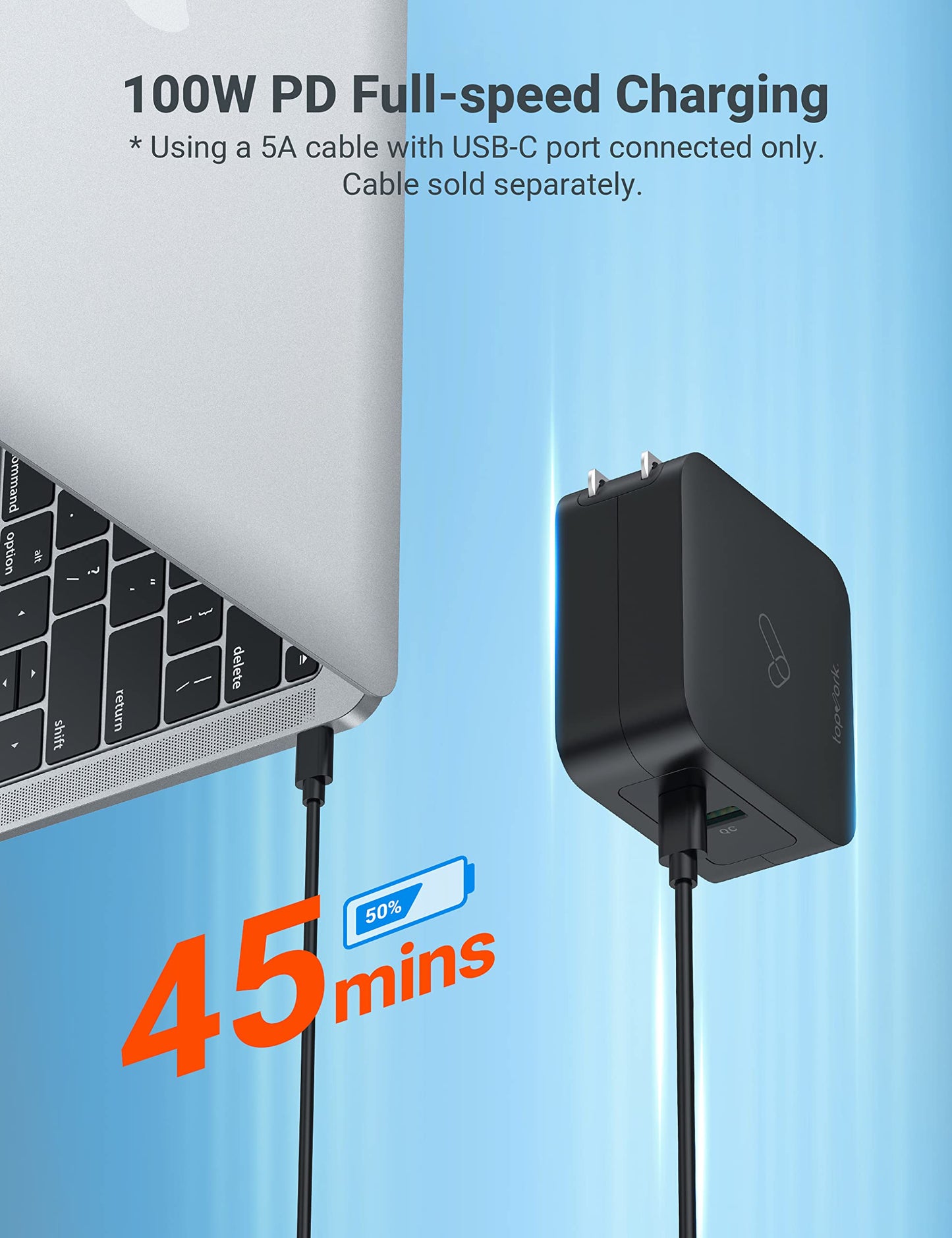 100W USB C 2-Port PD Wall Charger